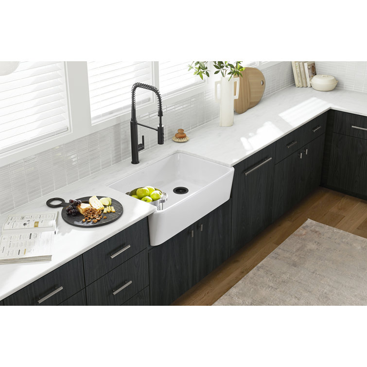 Aspen Green 34" Single-Bowl Farmhouse Cast Iron Kitchen Sink