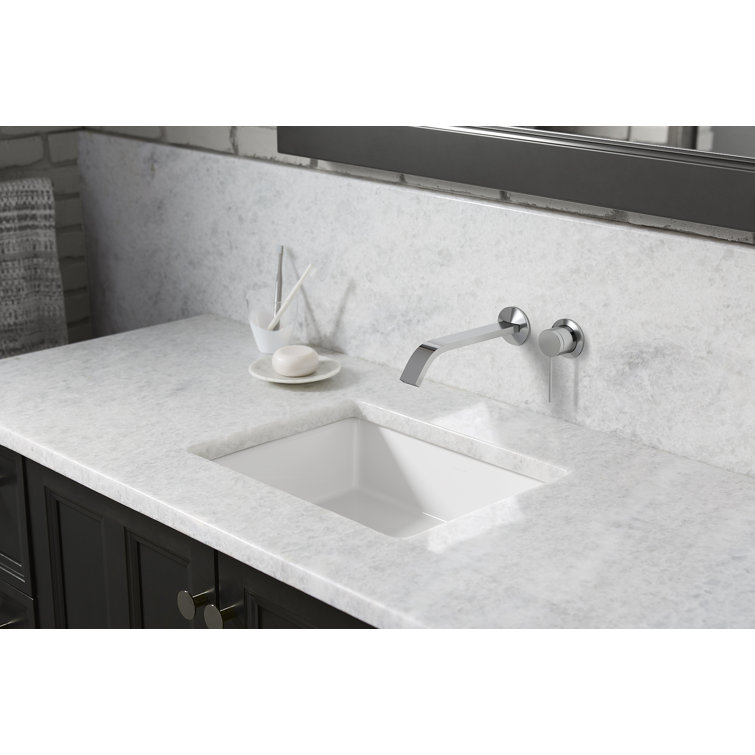 Polished Chrome Wall-Mount Bathroom Sink Faucet Trim