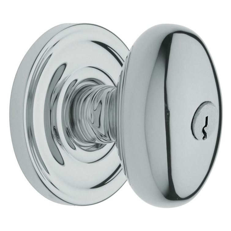 Polished Chrome Egg Knob Entry Door Set with Classic Rosette