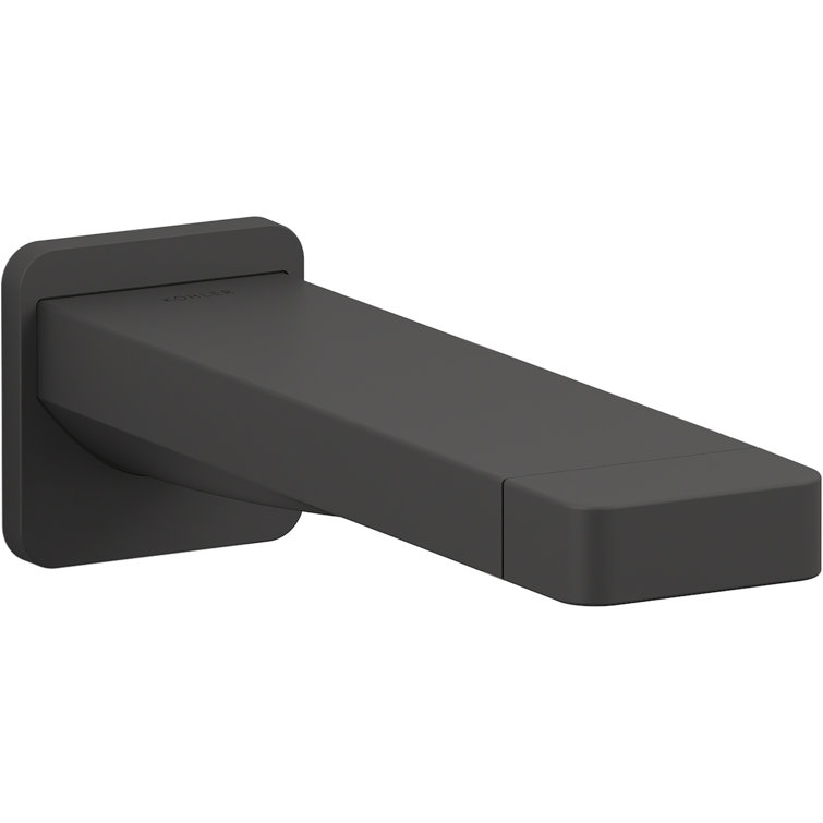 Universal Fit Matte Black Chrome Wall Mounted Tub Spout with Diverter