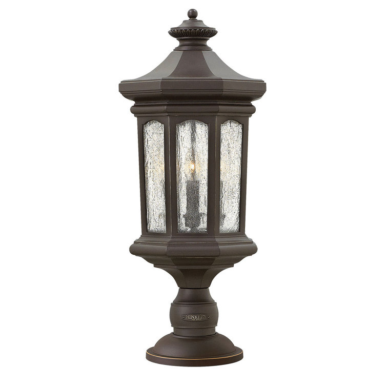 Raley Oil Rubbed Bronze LED Outdoor Lantern with Clear Seedy Glass