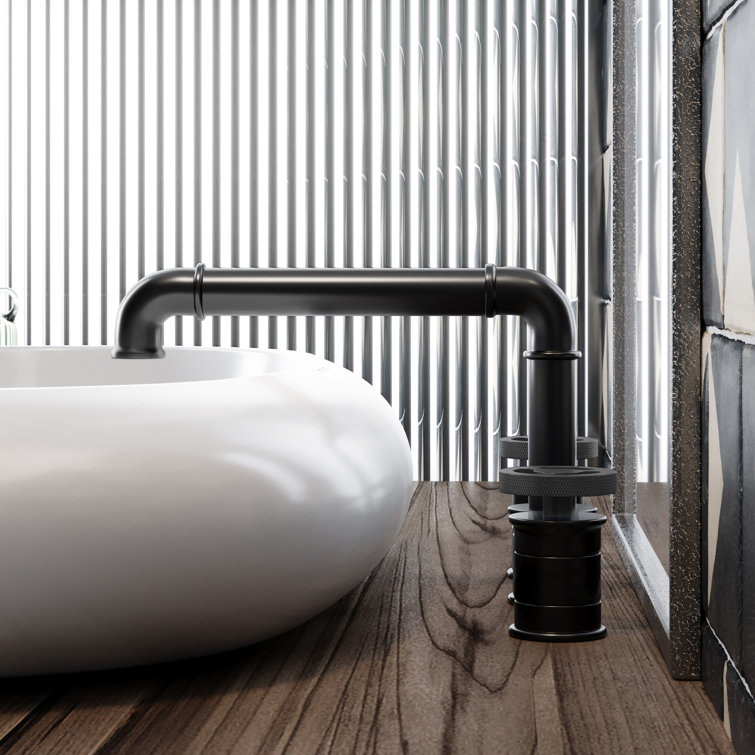 Avallon Matte Black Double-Handle Widespread Bathroom Faucet