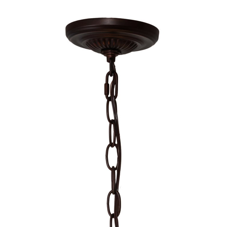 Mahogany Bronze 20" Tiffany Glass Pendant Light