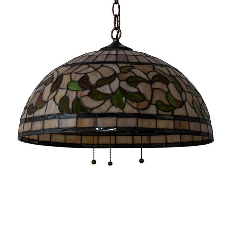 Mahogany Bronze 20" Tiffany Glass Pendant Light