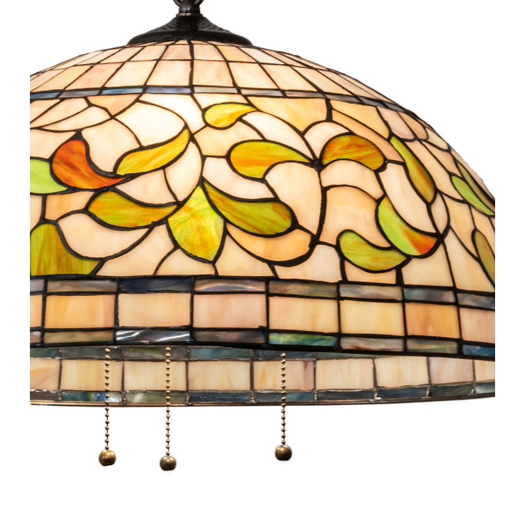Mahogany Bronze 20" Tiffany Glass Pendant Light