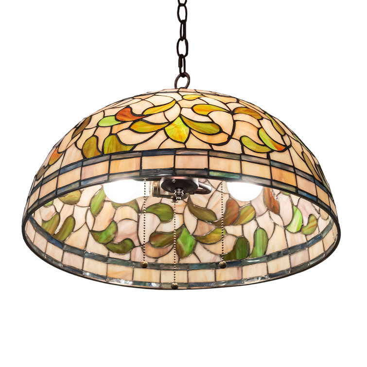 Mahogany Bronze 20" Tiffany Glass Pendant Light