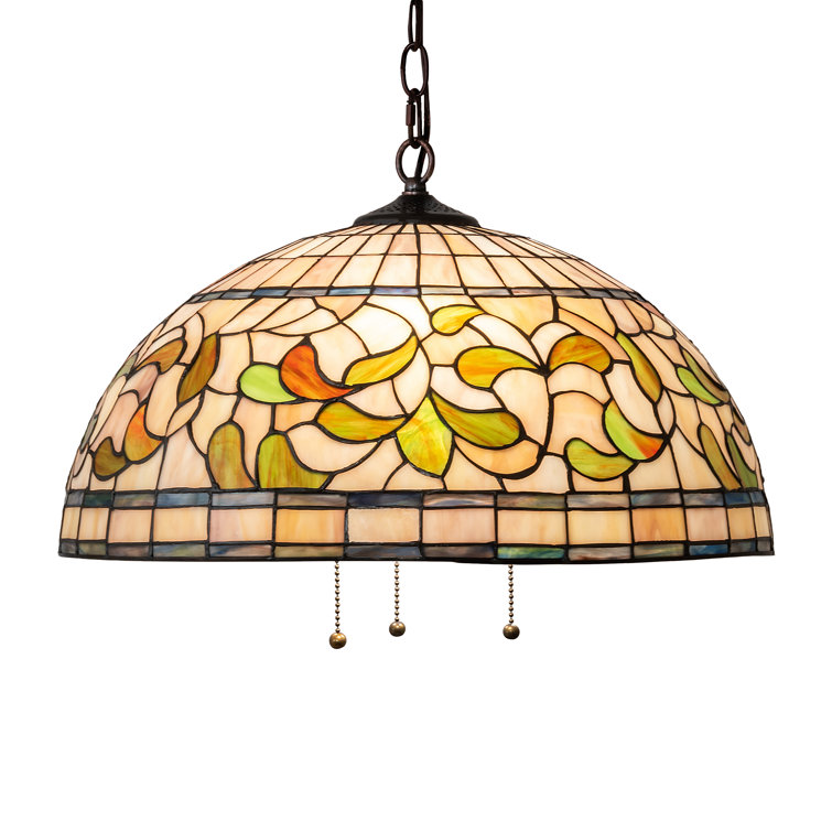Mahogany Bronze 20" Tiffany Glass Pendant Light