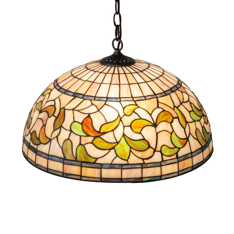 Mahogany Bronze 20" Tiffany Glass Pendant Light