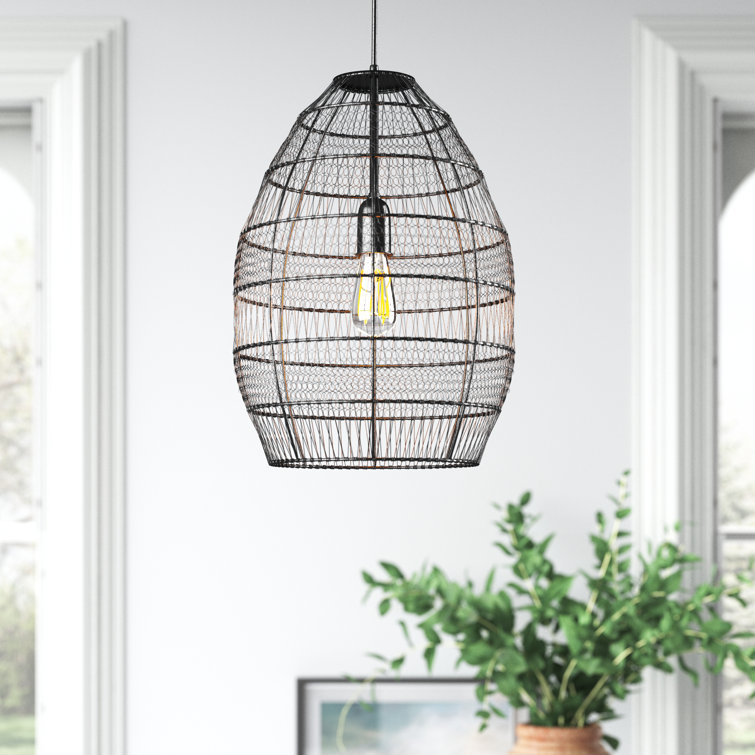 Matte Black Industrial Metal Dome Pendant Light, 18.5 in.