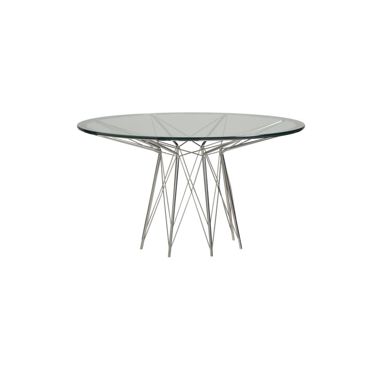 Axel 54" White Glass Top Transitional Dining Table