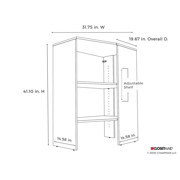 Graphite Gray 31.75" Corner Shelf Unit with Adjustable Shelves