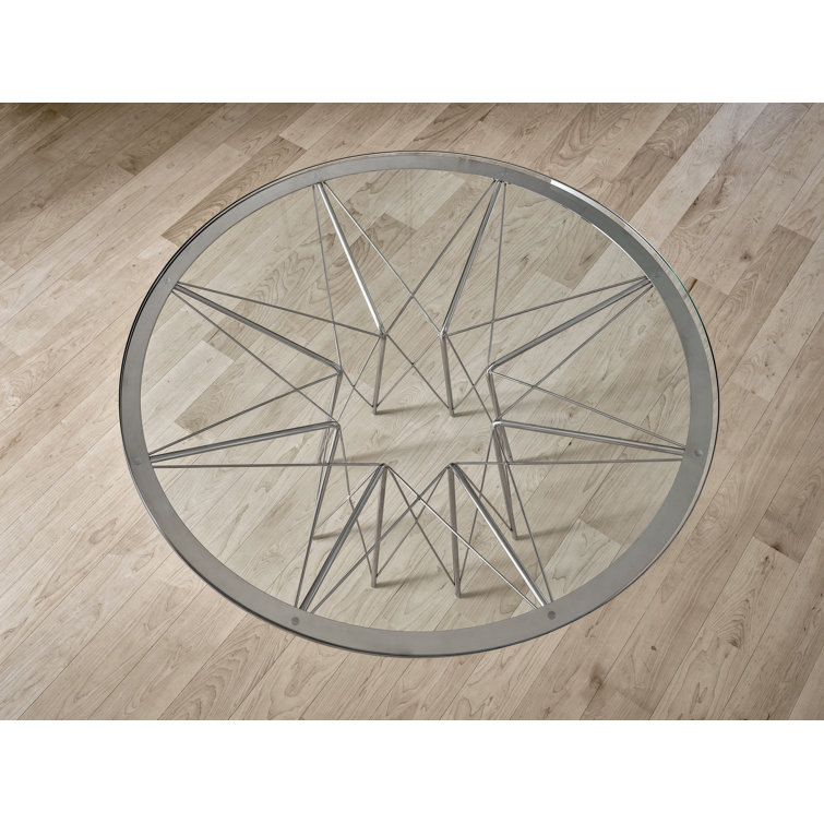 Axel 54" White Glass Top Transitional Dining Table