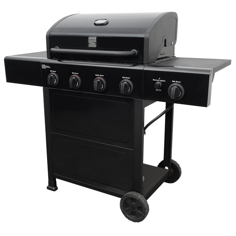 Kenmore Black 4-Burner Propane Gas Grill with Side Burner