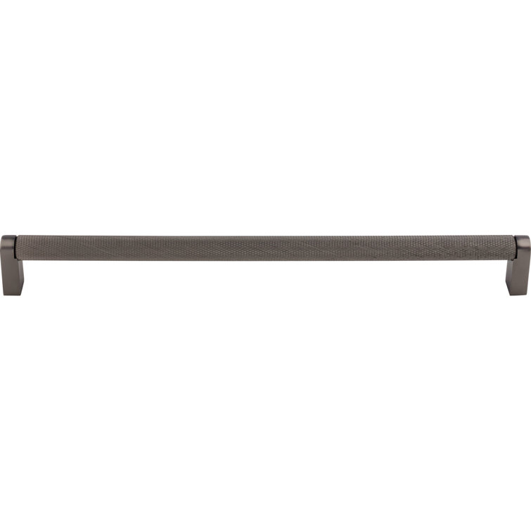 Ash Gray Steel Modern Industrial Bar Pull with Mounting Hardware