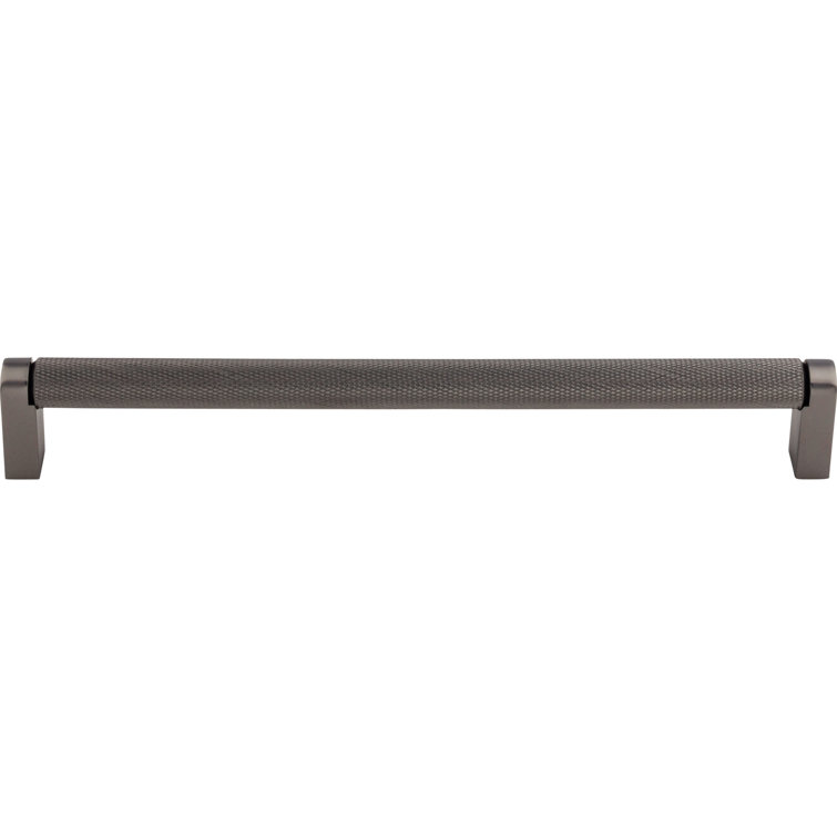 Ash Gray Steel Modern Industrial Bar Pull with Mounting Hardware