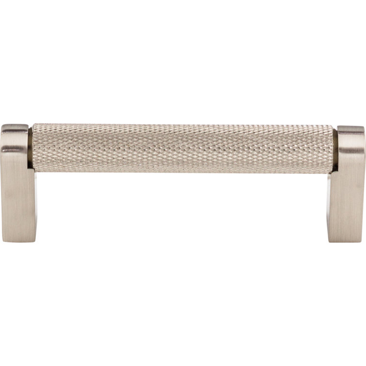 Brushed Nickel Modern Industrial Bar Pull with Mounting Hardware