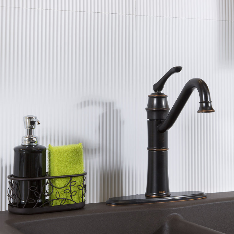 Gloss White Vinyl Ribbed Decorative Backsplash Kit, 18" x 24"