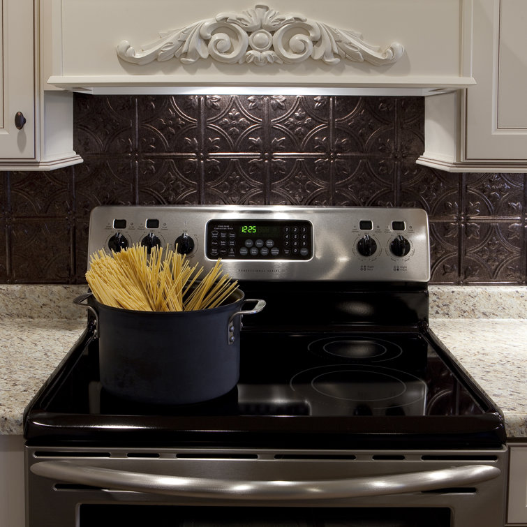 Smoked Pewter Vinyl Decorative Backsplash Kit, 24.25 x 18.25 in