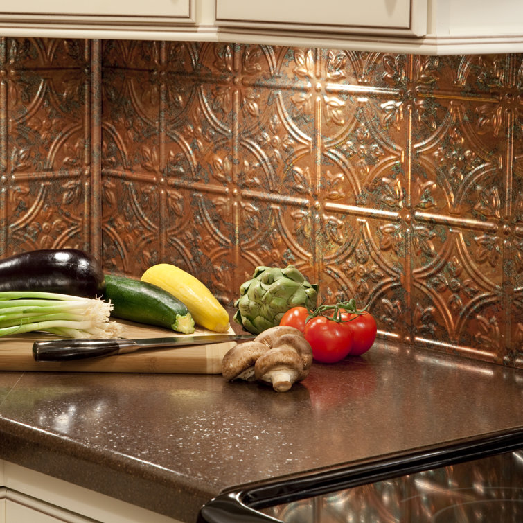 Copper Fantasy Decorative Vinyl 18in x 24in Backsplash Panel