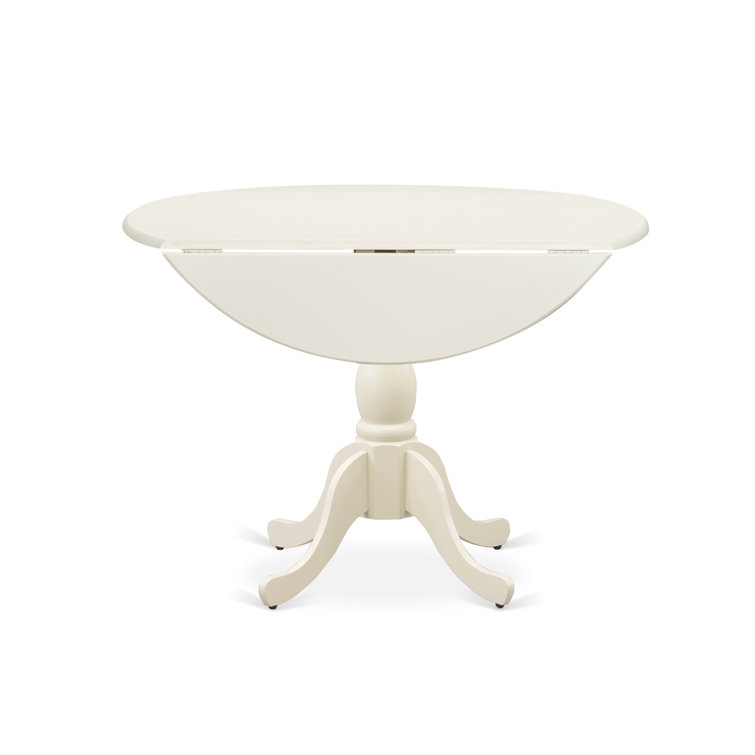 Linen White Pedestal Dining Set with Cream Chairs