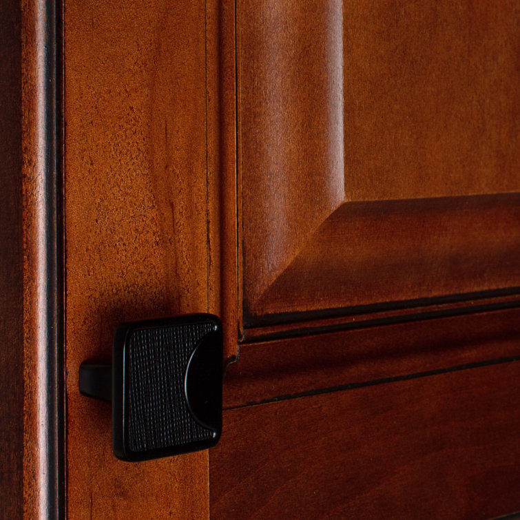 1-1/4" Matte Black Square Leather Cabinet Knob with Mounting Hardware