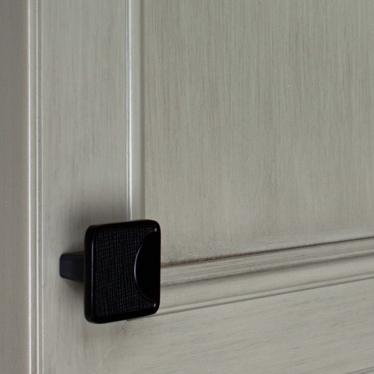 1-1/4" Matte Black Square Leather Cabinet Knob with Mounting Hardware