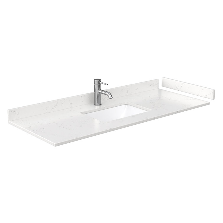 Beckett 54" Dark Gray Freestanding Single Bathroom Vanity with Carrara Marble Top