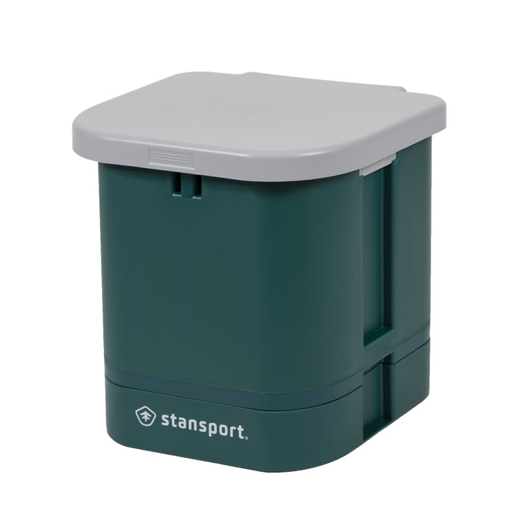 Compact Green and Gray Plastic Portable Camp Toilet