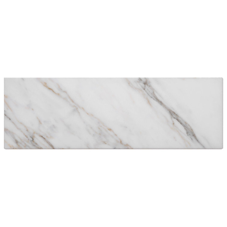 4" x 12" Gray and White Marble Look Subway Tile