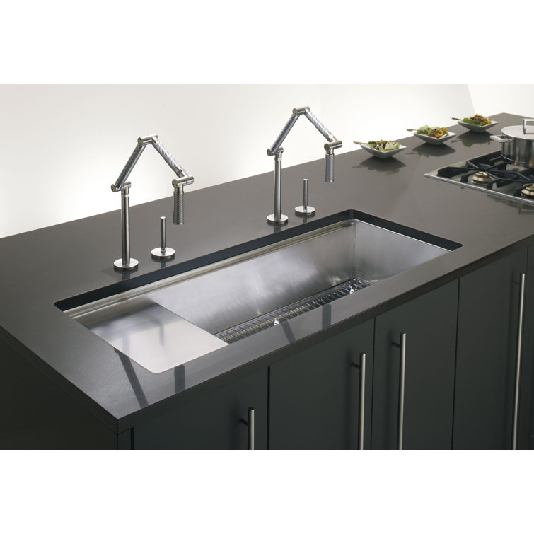 Stages 45-Inch Stainless Steel Undermount Workstation Sink