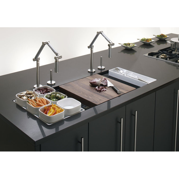 Stages 45-Inch Stainless Steel Undermount Workstation Sink
