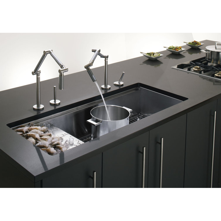 Stages 45-Inch Stainless Steel Undermount Workstation Sink