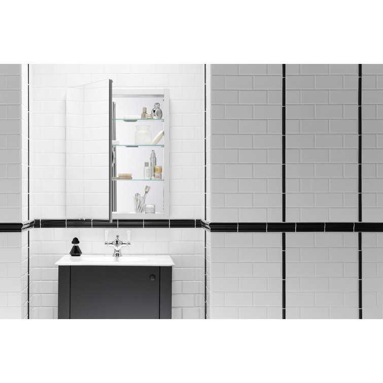 Verdera Sleek 30" Aluminum Frameless Medicine Cabinet with Adjustable Shelves