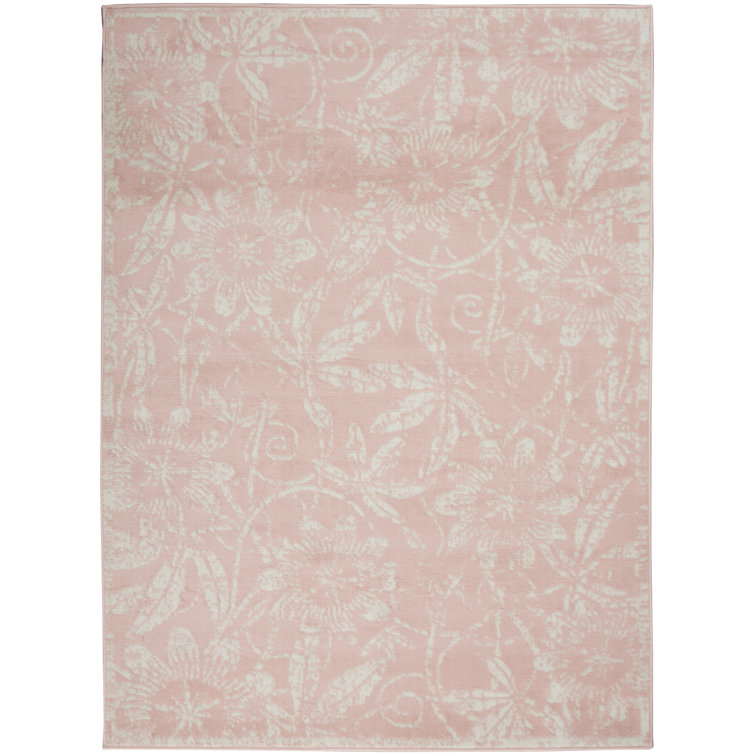 Handmade Blue Floral Synthetic Rectangular Rug 2 ft x 3 ft