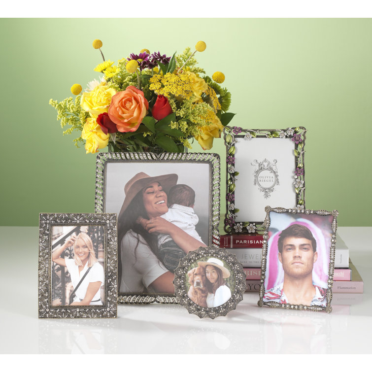 Silver Crystal Embellished 4" x 6" Tabletop Picture Frame