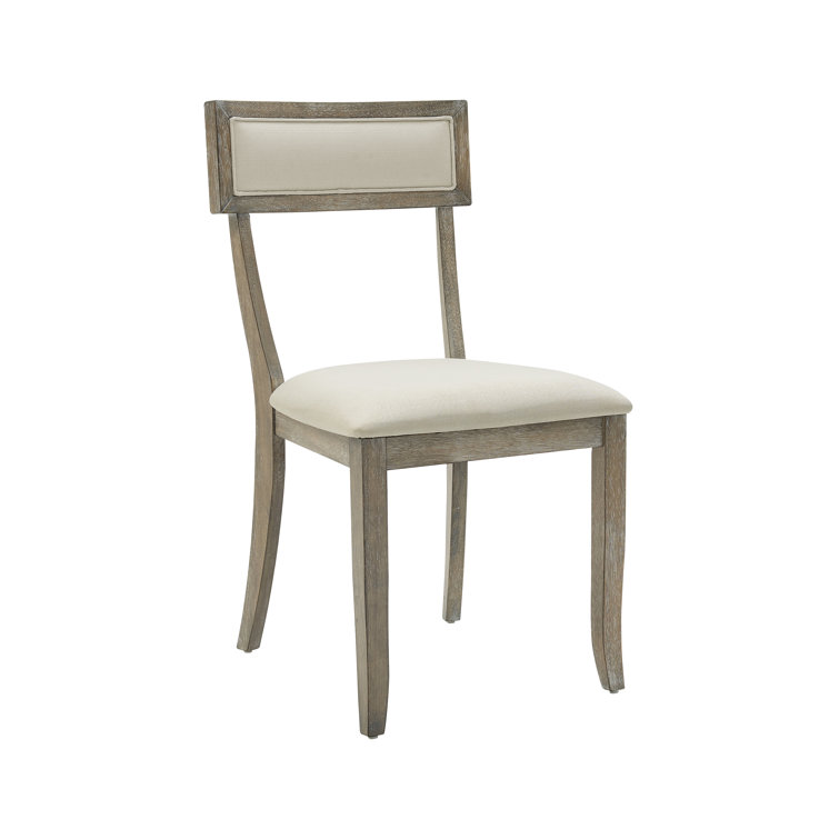 Alessia Rustic Graywash Upholstered Linen Arm Chair