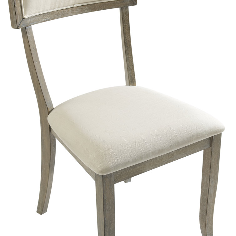 Alessia Rustic Graywash Upholstered Linen Arm Chair