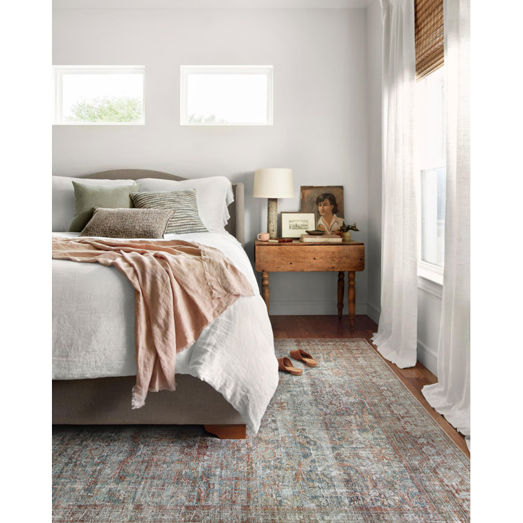 Lagoon & Brick Vintage Look Easy Care Area Rug 18" x 18"