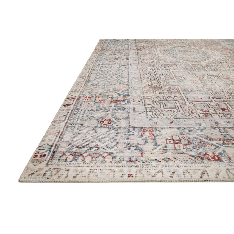 Jules Natural and Ocean Synthetic Oriental Area Rug 2'-3" x 3'-9"