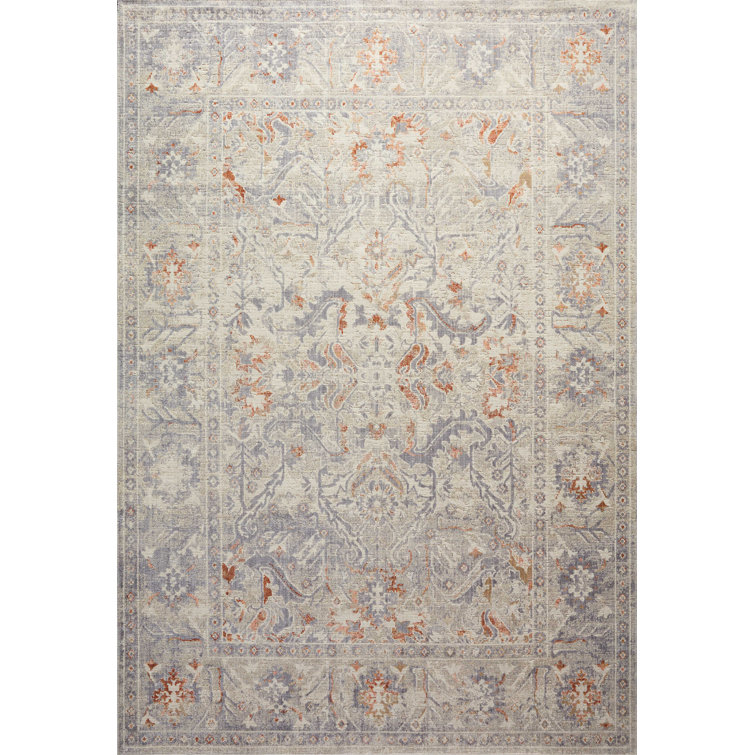Rosemarie Gray 6'3" x 9' Synthetic Rectangular Area Rug