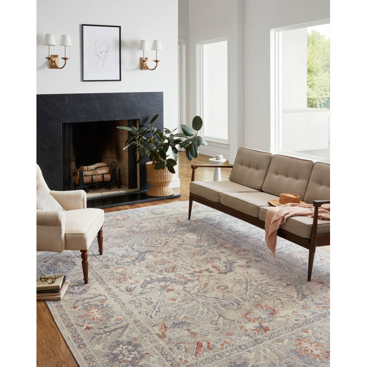 Rosemarie Gray 6'3" x 9' Synthetic Rectangular Area Rug