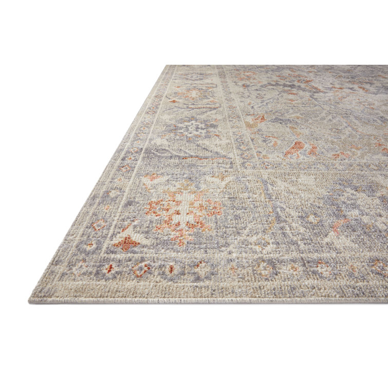 Rosemarie Oatmeal and Lavender Synthetic Rectangular Area Rug