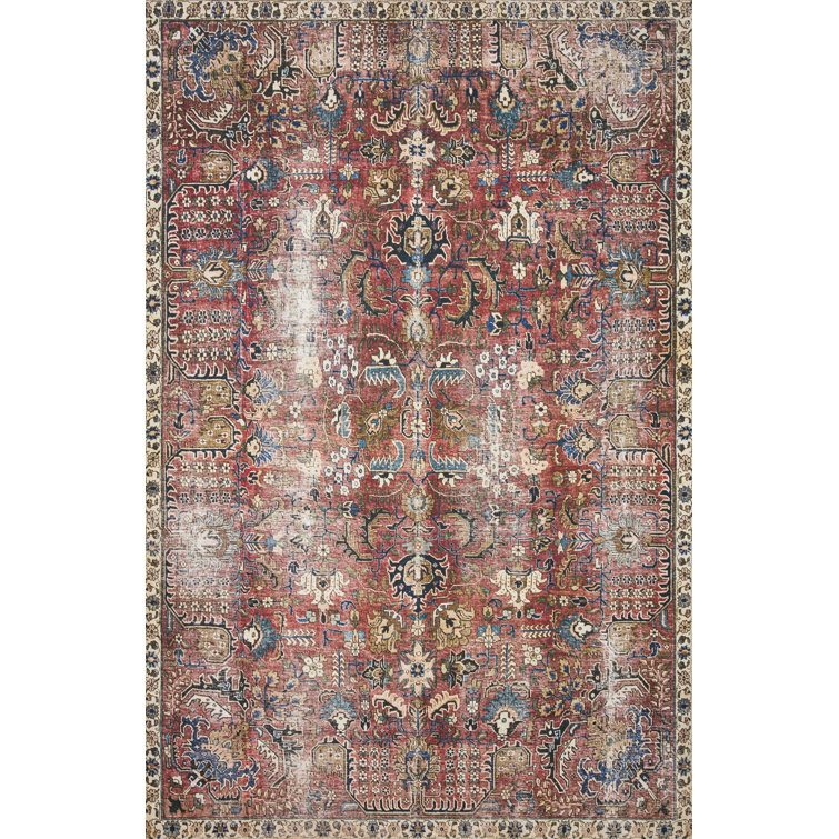 Jules Merlot and Multicolor Synthetic 8'-6" x 11'-6" Area Rug
