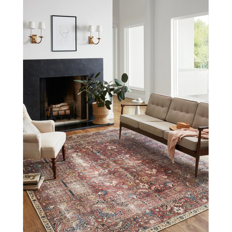 Jules Merlot and Multicolor Synthetic 8'-6" x 11'-6" Area Rug