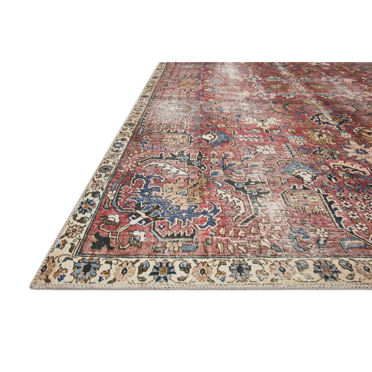 Jules Merlot and Multicolor Synthetic 8'-6" x 11'-6" Area Rug