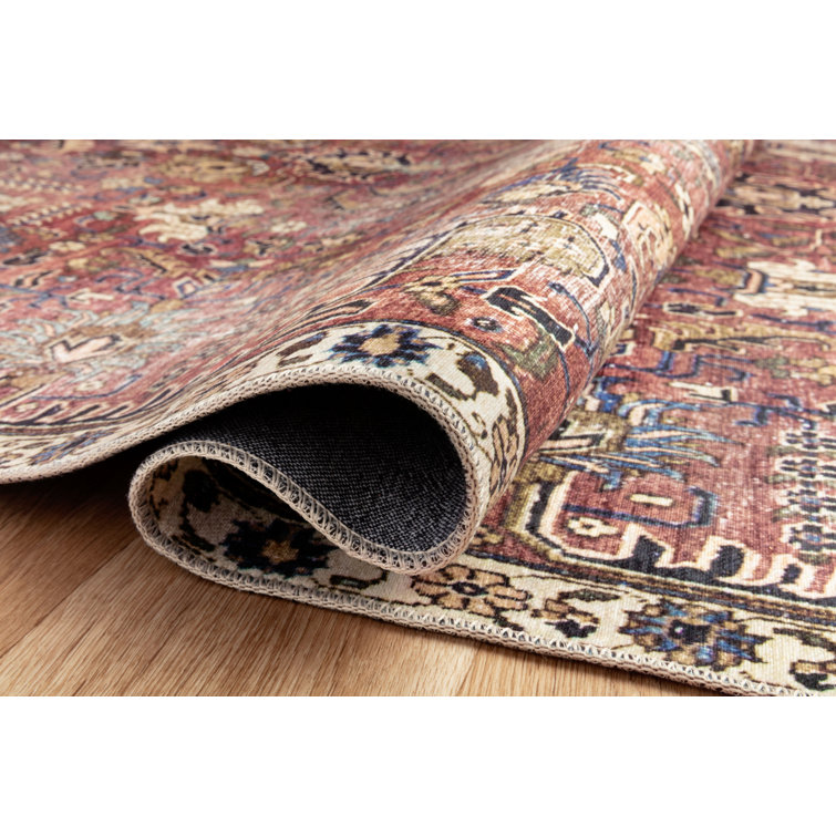Jules Merlot and Multicolor Synthetic 8'-6" x 11'-6" Area Rug