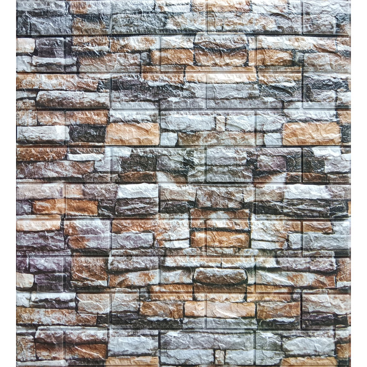 Multicolored Faux Brick 28" x 28" Peel and Stick Wall Panels