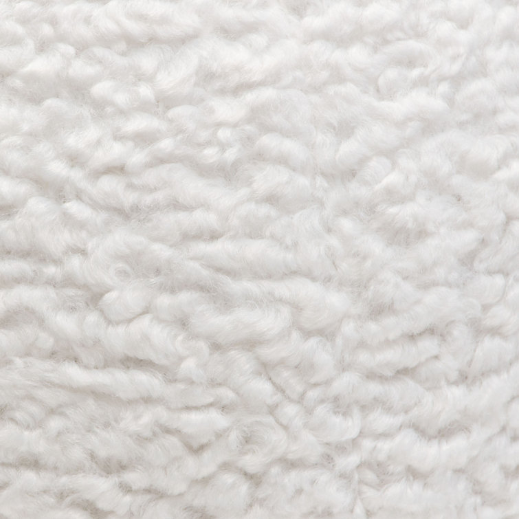 Set of 2 White Faux Sheepskin Round Accent Pillows
