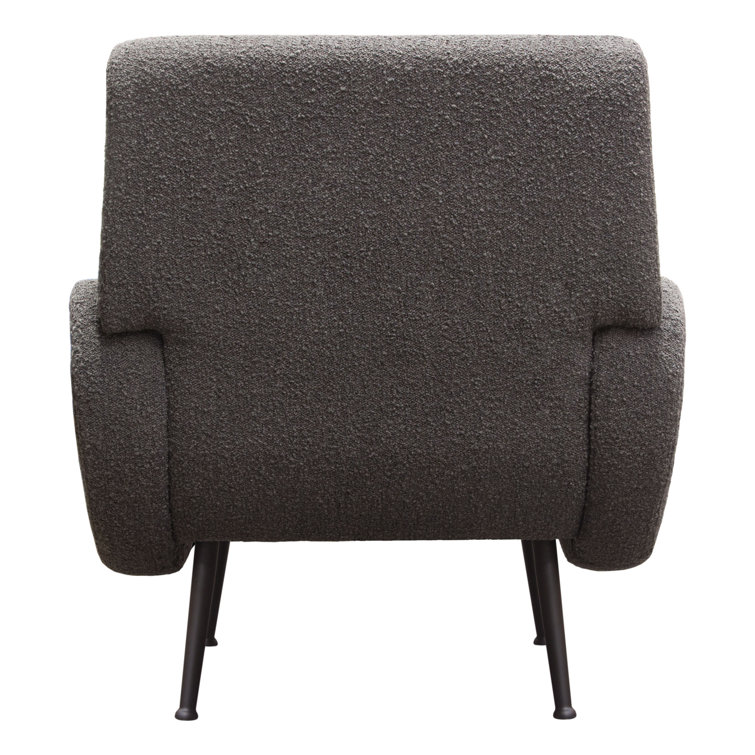 Charcoal Velvet Eucalyptus Wood Metal-Legged Armchair