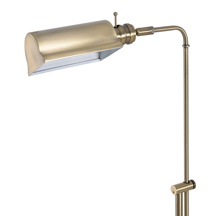 Adjustable Antique Brass Pharmacy Floor Lamp, 46"-57.5"
